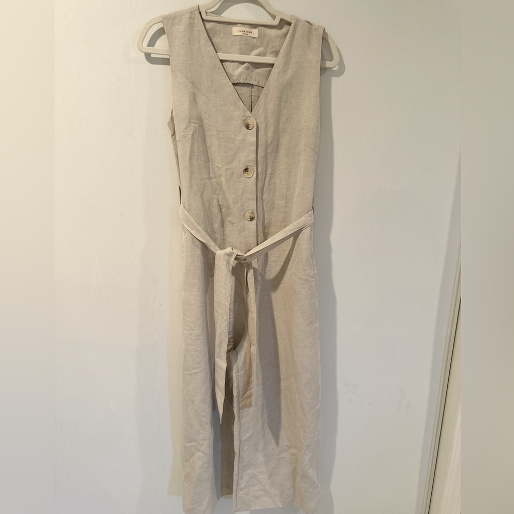 Jumpsuit in light beige. Made in Korea. One size